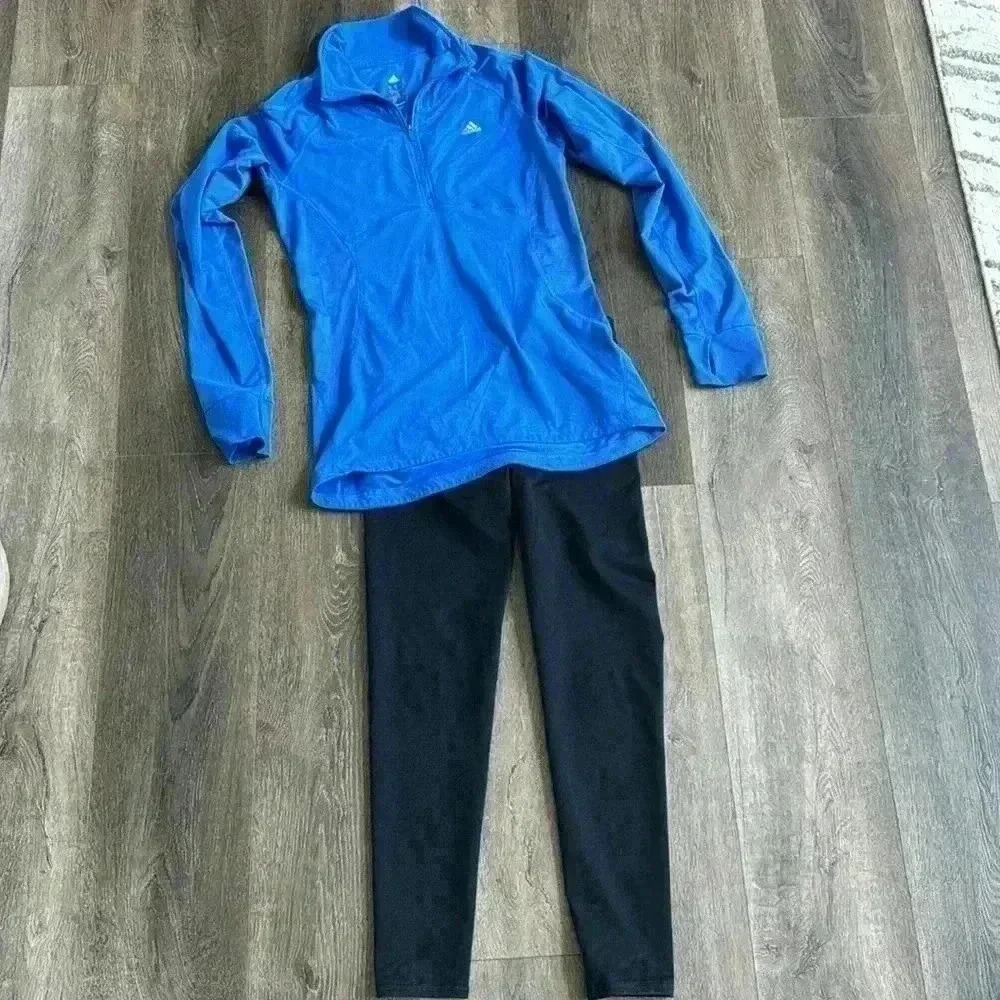 Adidas Climate Long Sleeve 1/4 zip shirt and Aerie leggings.  Both size small.